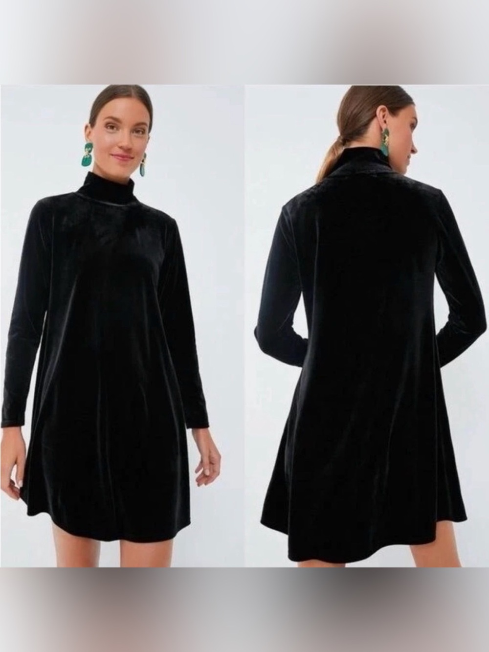 Tuckernuck Black Velvet Turtleneck Dress